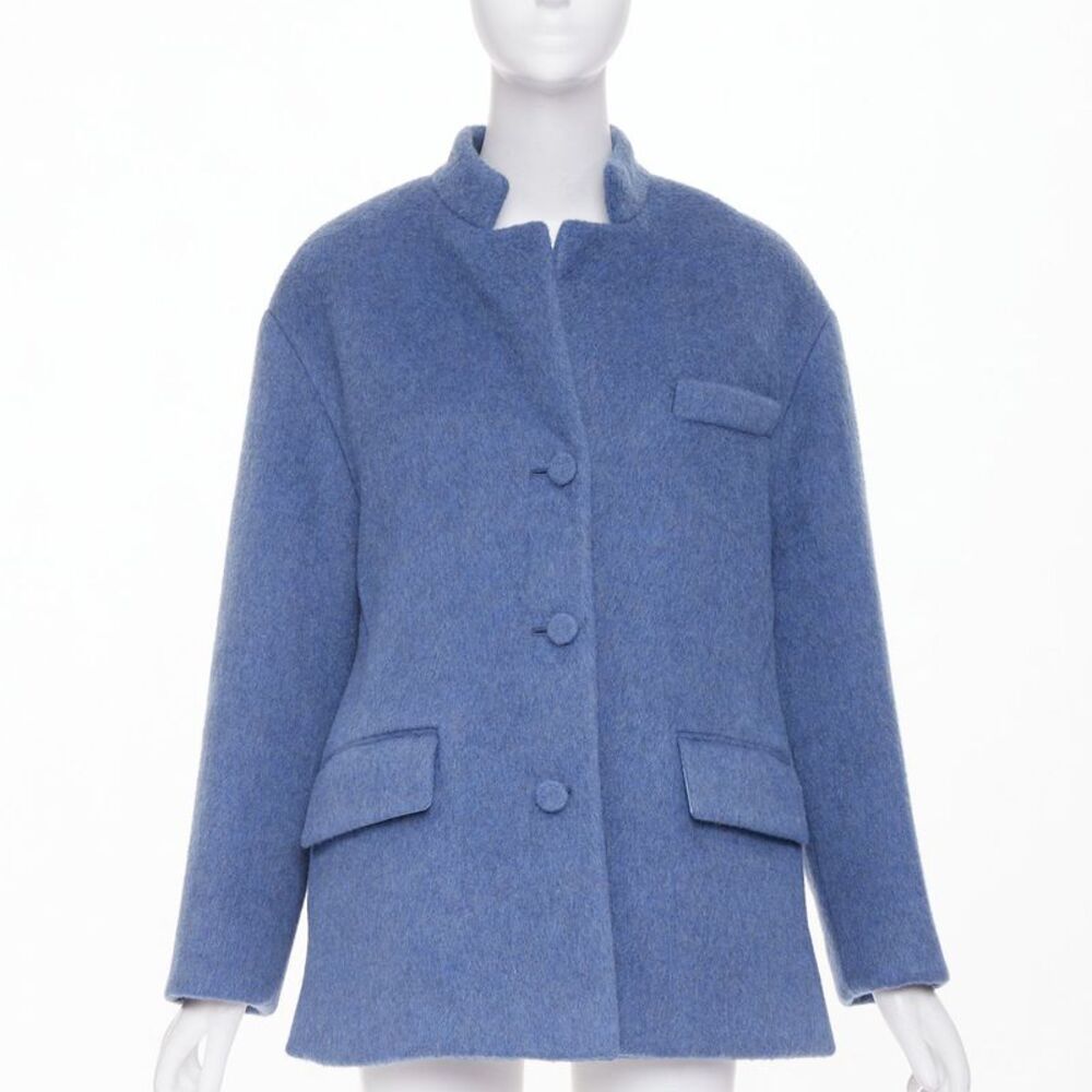 Gucci mohair wool back button open vent flared coat